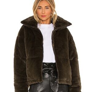 Apparis green Billie faux fur coat